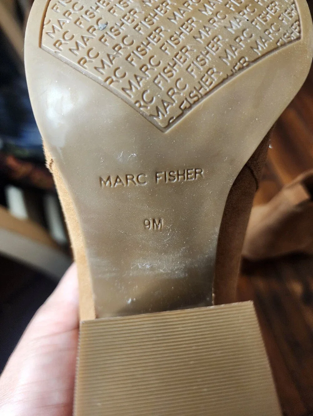 Marc Fisher LTD Oshay Suede Western Pointed Toe Ankle Boots | Tan | 9